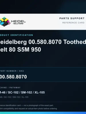 Heidel Solutions reference identification card; not an exact part photograph