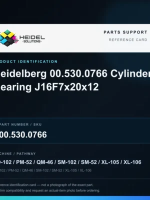 Heidel Solutions reference identification card; not an exact part photograph