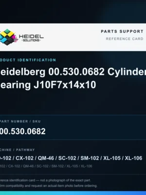 Heidel Solutions reference identification card; not an exact part photograph