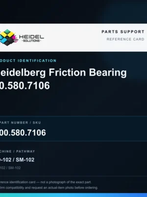 Heidel Solutions reference identification card; not an exact part photograph
