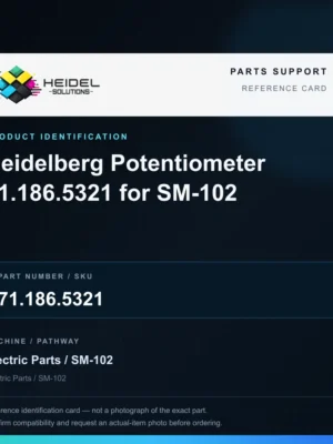 Heidel Solutions reference identification card; not an exact part photograph