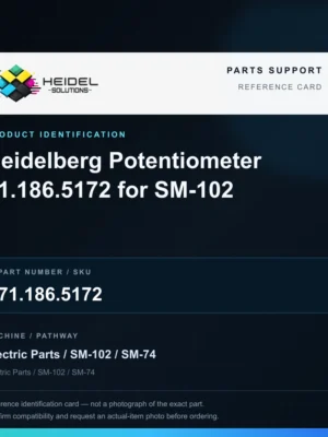Heidel Solutions reference identification card; not an exact part photograph