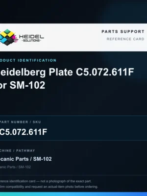 Heidel Solutions reference identification card; not an exact part photograph