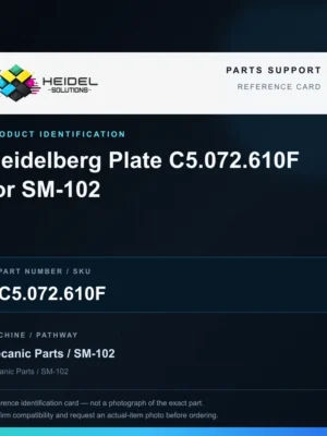 Heidel Solutions reference identification card; not an exact part photograph