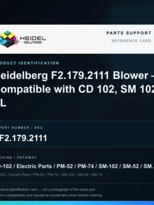 Heidel Solutions reference identification card; not an exact part photograph