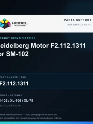 Heidel Solutions reference identification card; not an exact part photograph