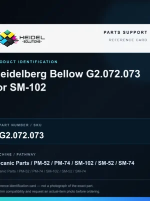 Heidel Solutions reference identification card; not an exact part photograph