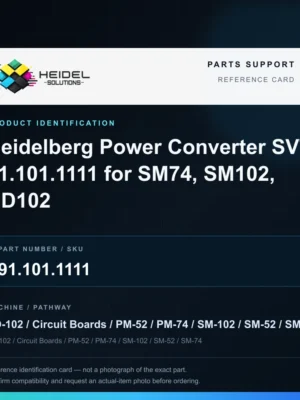 Heidel Solutions reference identification card; not an exact part photograph