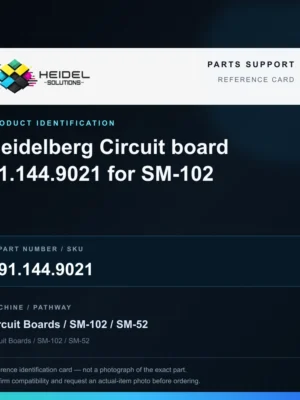 Heidel Solutions reference identification card; not an exact part photograph