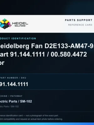 Heidel Solutions reference identification card; not an exact part photograph