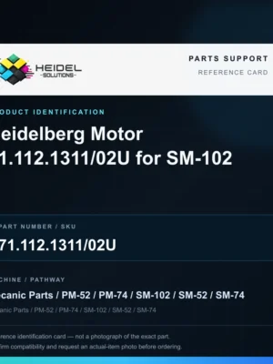 Heidel Solutions reference identification card; not an exact part photograph