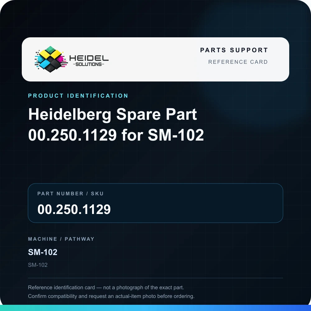 Heidel Solutions reference identification card; not an exact part photograph