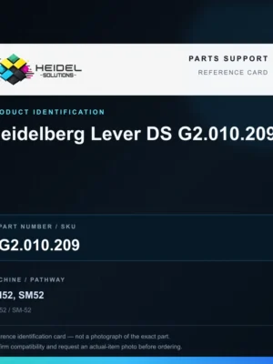 Heidel Solutions reference identification card; not an exact part photograph