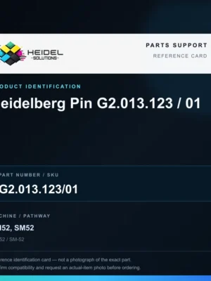 Heidel Solutions reference identification card; not an exact part photograph