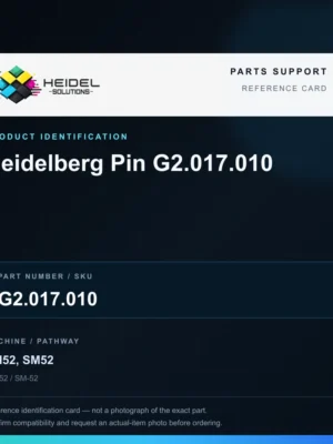 Heidel Solutions reference identification card; not an exact part photograph