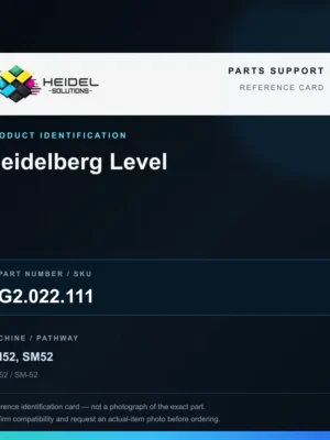 Heidel Solutions reference identification card; not an exact part photograph