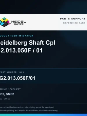 Heidel Solutions reference identification card; not an exact part photograph