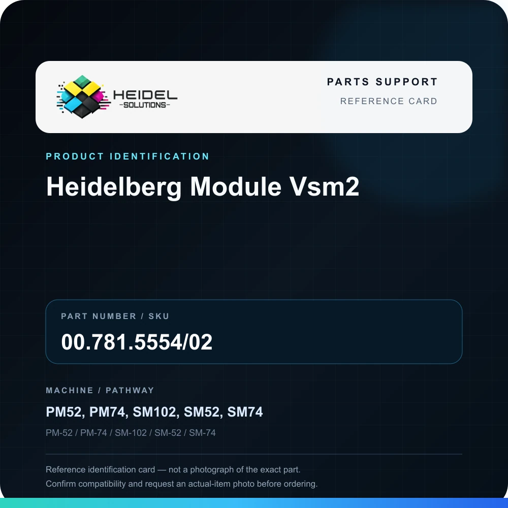 Heidel Solutions reference identification card; not an exact part photograph