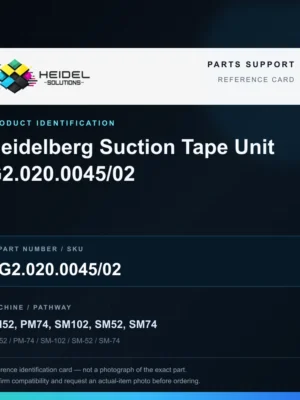 Heidel Solutions reference identification card; not an exact part photograph