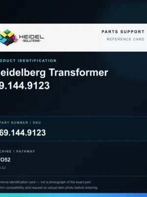 Heidel Solutions reference identification card; not an exact part photograph