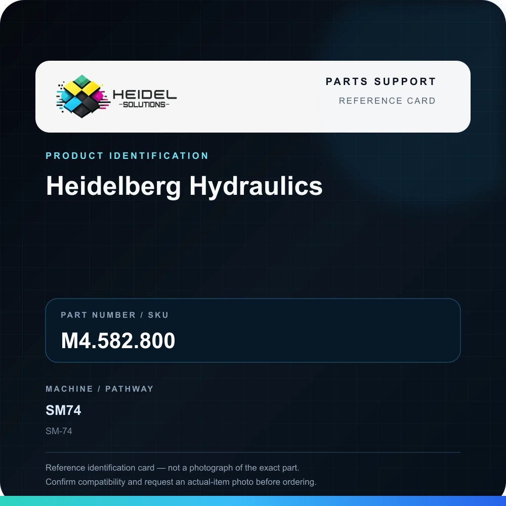 Heidel Solutions reference identification card; not an exact part photograph