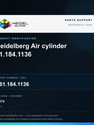 Heidel Solutions reference identification card; not an exact part photograph