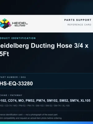 Heidel Solutions reference identification card; not an exact part photograph