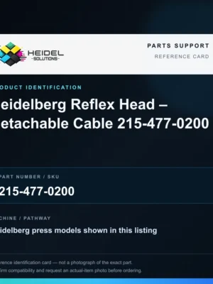Heidel Solutions reference identification card; not an exact part photograph
