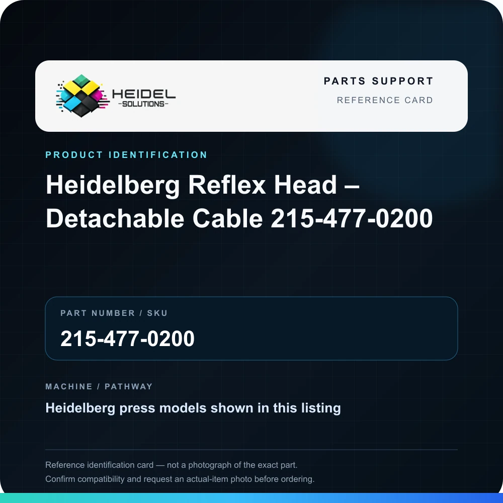 Heidel Solutions reference identification card; not an exact part photograph