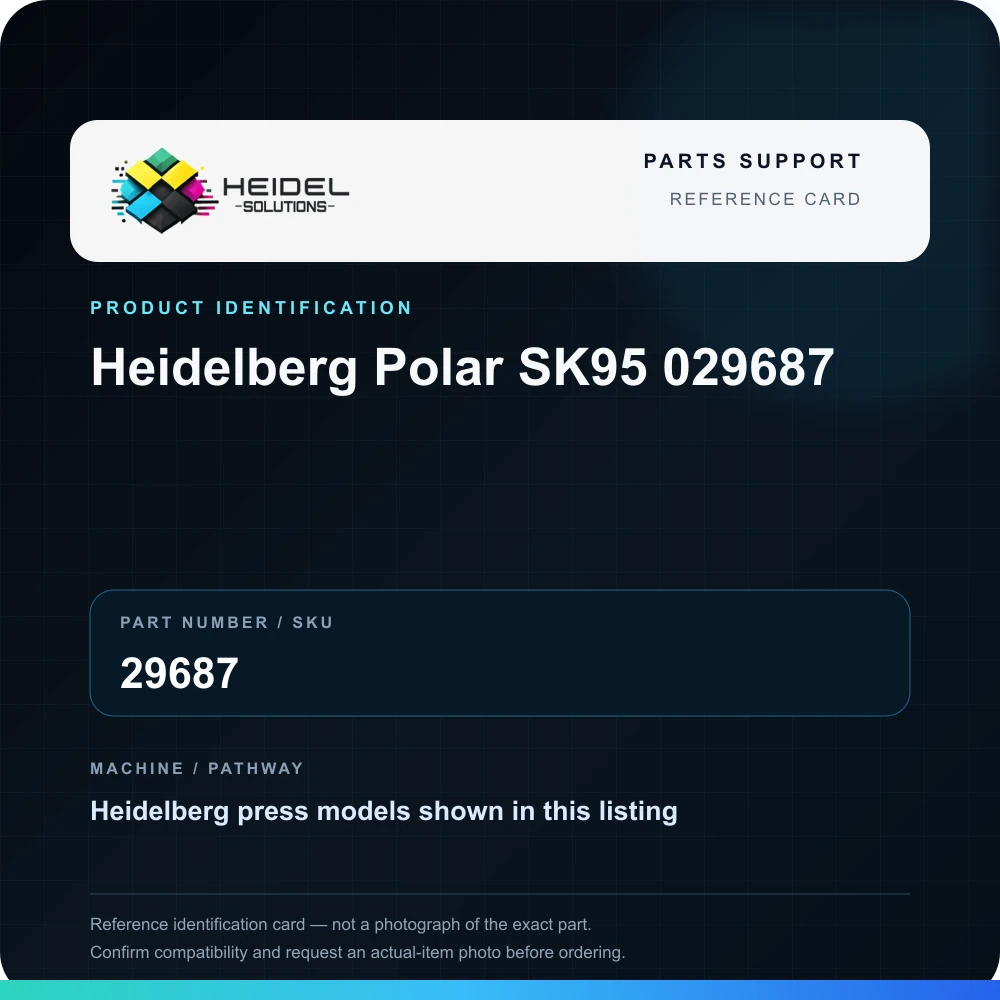Heidel Solutions reference identification card; not an exact part photograph
