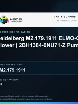 Heidel Solutions reference identification card; not an exact part photograph