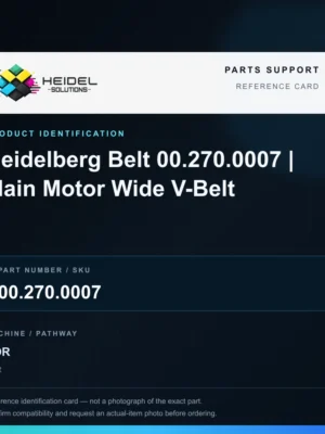 Heidel Solutions reference identification card; not an exact part photograph