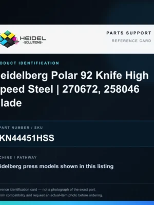 Heidel Solutions reference identification card; not an exact part photograph