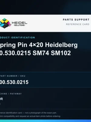 Heidel Solutions reference identification card; not an exact part photograph