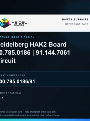 Heidel Solutions reference identification card; not an exact part photograph