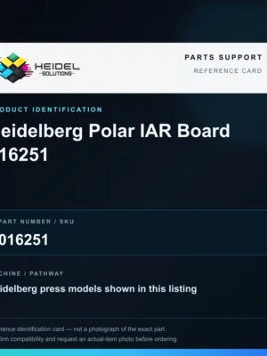 Heidel Solutions reference identification card; not an exact part photograph