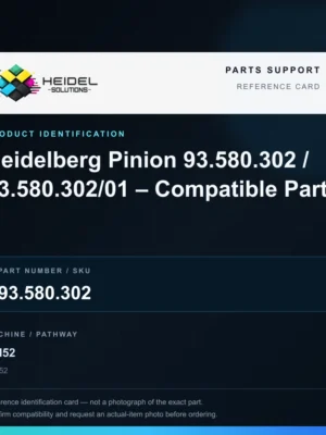 Heidel Solutions reference identification card; not an exact part photograph