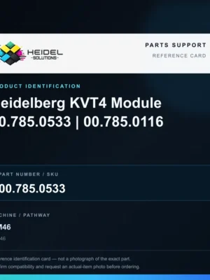 Heidel Solutions reference identification card; not an exact part photograph