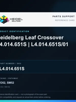 Heidel Solutions reference identification card; not an exact part photograph
