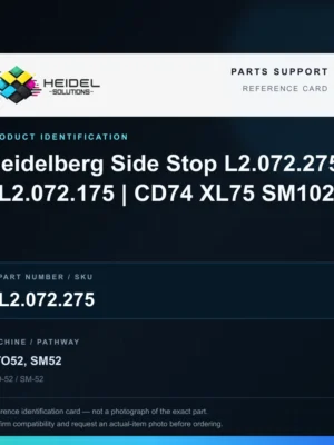 Heidel Solutions reference identification card; not an exact part photograph