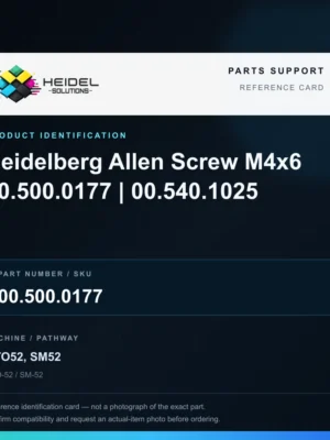 Heidel Solutions reference identification card; not an exact part photograph
