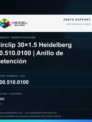 Heidel Solutions reference identification card; not an exact part photograph