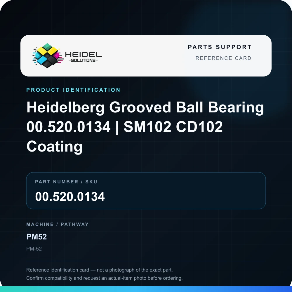 Heidel Solutions reference identification card; not an exact part photograph