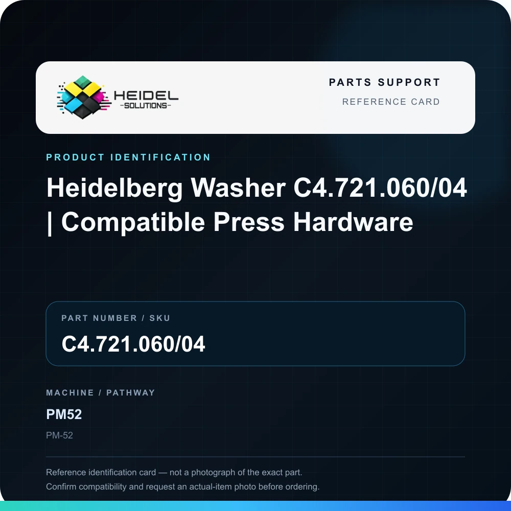 Heidel Solutions reference identification card; not an exact part photograph