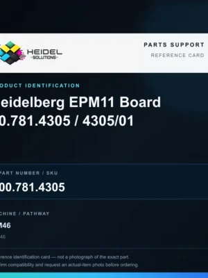 Heidel Solutions reference identification card; not an exact part photograph