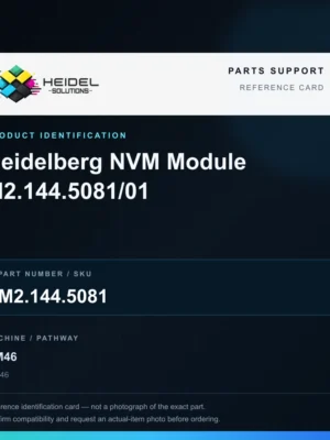 Heidel Solutions reference identification card; not an exact part photograph