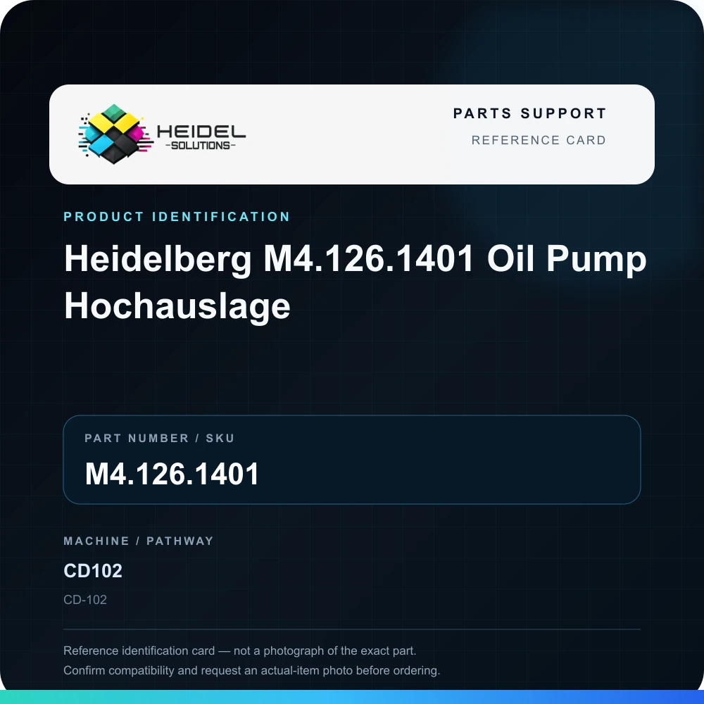 Heidel Solutions reference identification card; not an exact part photograph
