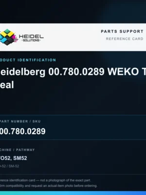 Heidel Solutions reference identification card; not an exact part photograph