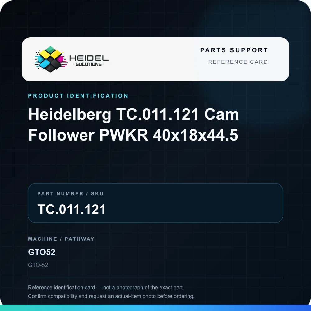 Heidel Solutions reference identification card; not an exact part photograph