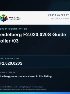 Heidel Solutions reference identification card; not an exact part photograph